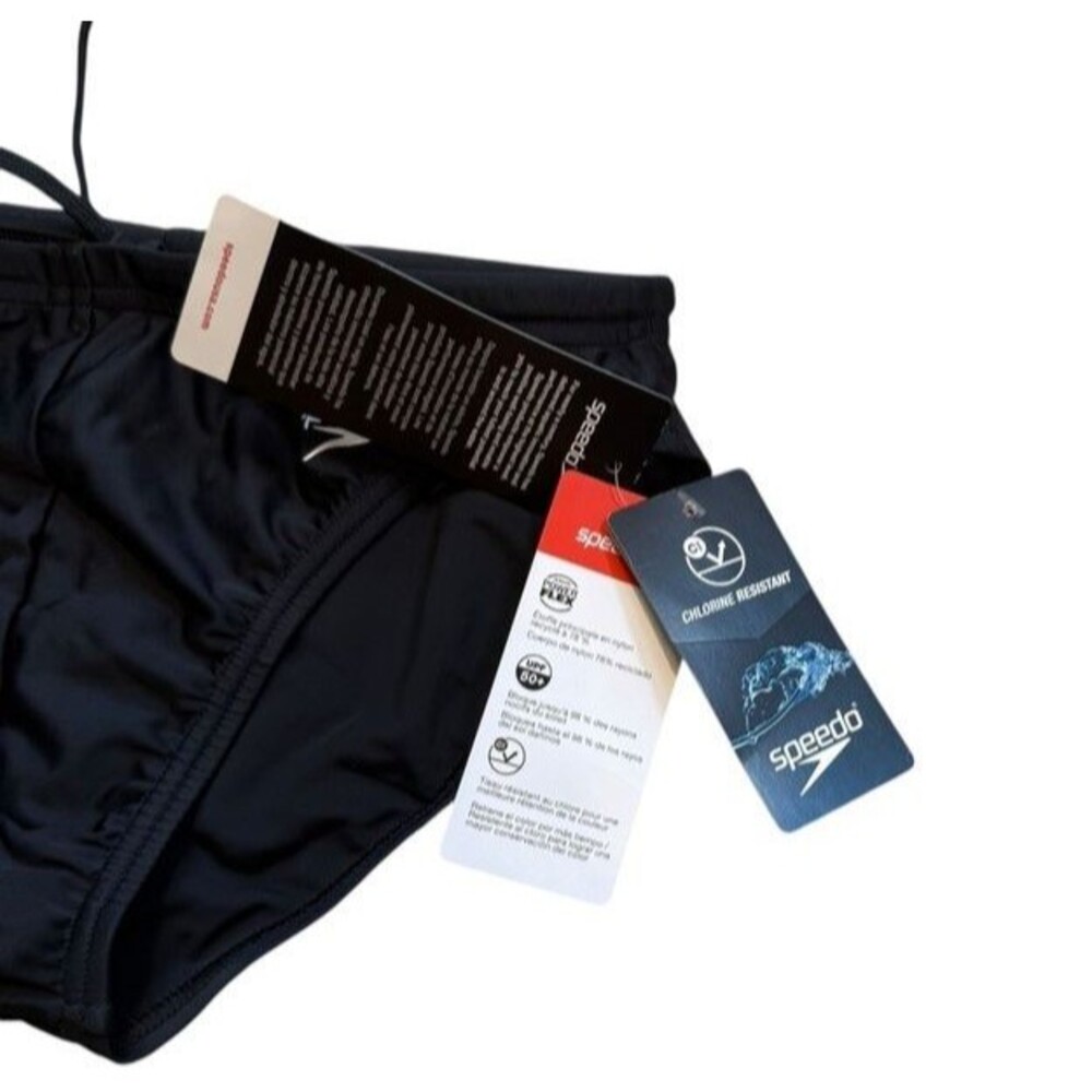 Speedo Swim Briefs UPF Performance Training Beach Racing Black Size Mens 30 NWT - Picture 4 of 7